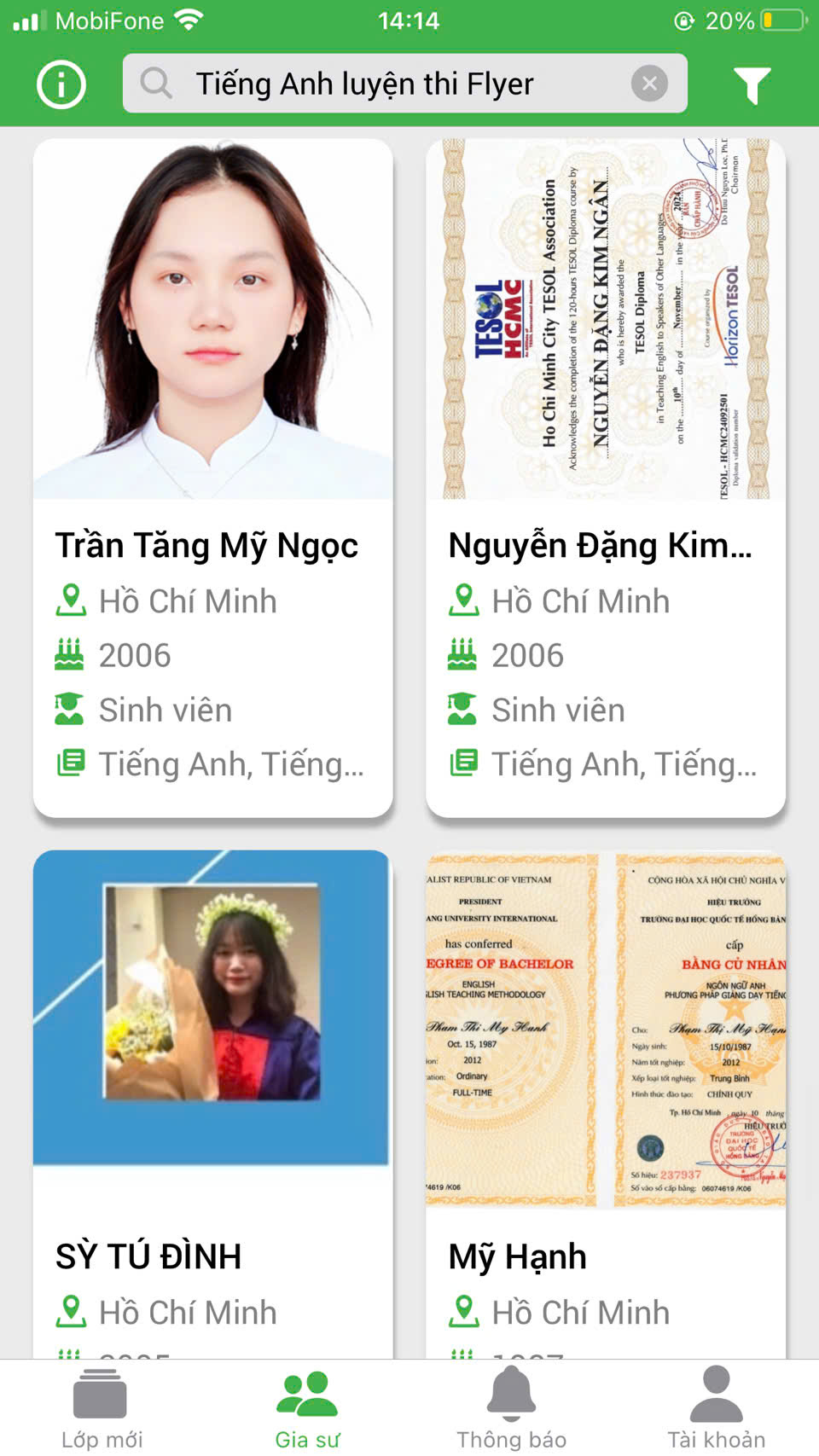 Dạy kèm luyện thi flyer
